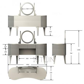 Set of furniture (KMB_0019-05) 3D model for CNC machine